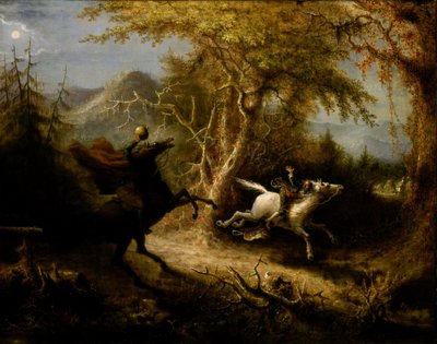 De Onthoofde Ruiter Achtervolgt Ichabod Crane door John Quidor