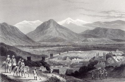 Kabul vanaf de Bala Hissar, gegraveerd door J. Stephenson, ca. 1870 door John Ramage