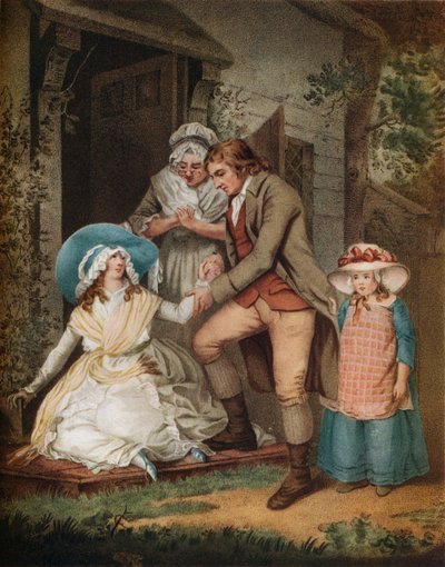 De boetvaardige. Laetitia in boetedoening vindt verlichting en bescherming van haar ouders, ca. 1811 door John Raphael Smith