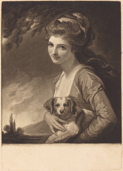 Lady Hamilton als Natuur door John Raphael Smith after George Romney