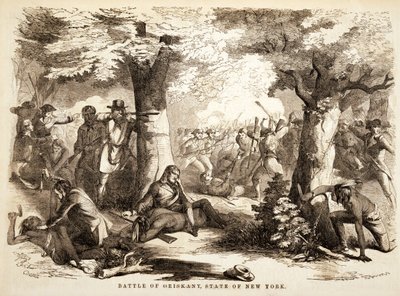 Slag bij Oriskany, Staat New York, pub. 1867 door John Reuben Chapin
