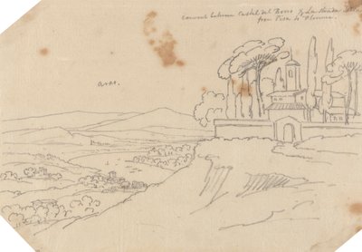 Klooster tussen Castel del Bosco en La Strada Scala door John Robert Cozens