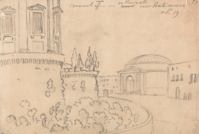 Klooster bij Ponte Nuovo, 19 oktober door John Robert Cozens