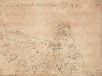 Van de herberg in Terracina door John Robert Cozens