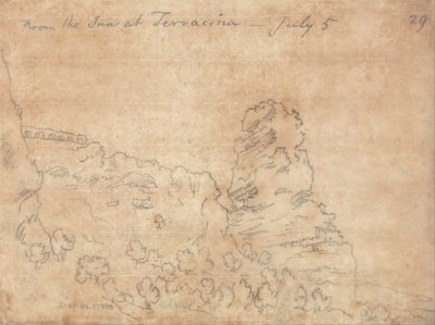 Van de herberg in Terracina door John Robert Cozens