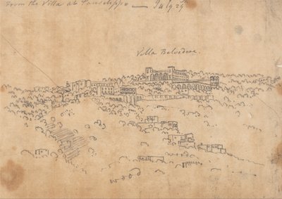 Van de villa bij Posillipo, 29 juli door John Robert Cozens