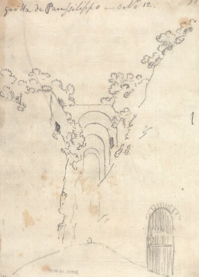Grotto di Posillipo door John Robert Cozens