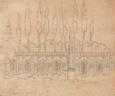In de tuin van een villa door John Robert Cozens
