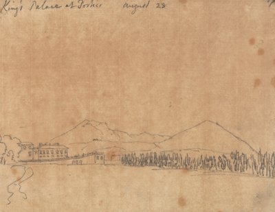 Koninklijk Paleis in Portici, 28 Augustus door John Robert Cozens