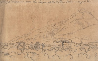 Deel van de Vesuvius vanaf de Loggia van de Villa, Portici, 22 augustus door John Robert Cozens