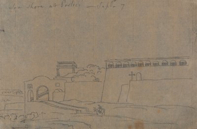 Zeestrand bij Portici, 7 september door John Robert Cozens