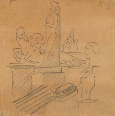 Standbeelden en ruïnes door John Robert Cozens
