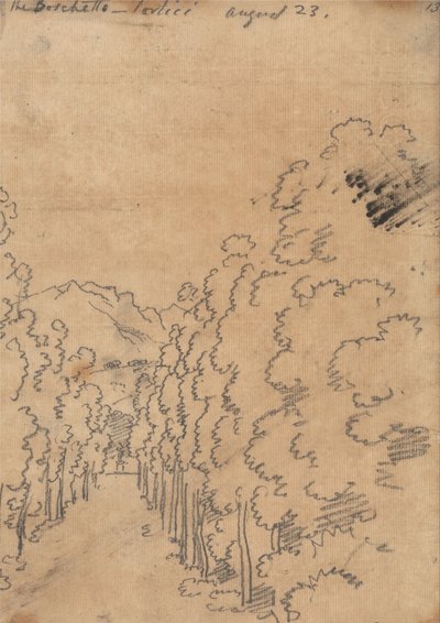 De Boschetto, Portici, 23 augustus door John Robert Cozens