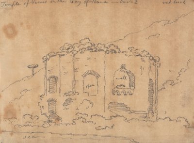De tempel van Venus aan de baai van Baia, 2 december door John Robert Cozens