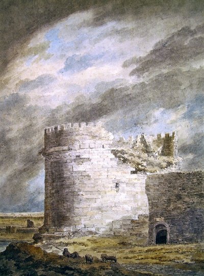 Het graf van Cecilia Metella, Capo di Bore, nabij Rome door John Robert Cozens