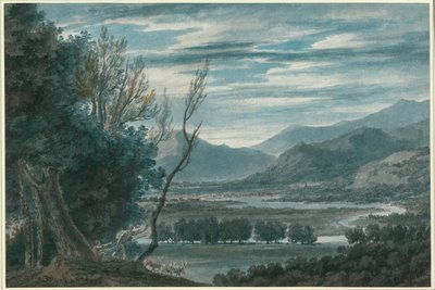 De vallei van de Eisak bij Brixen in Tirol door John Robert Cozens