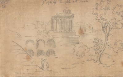 De Tempel van de Sibylle in Tivoli door John Robert Cozens