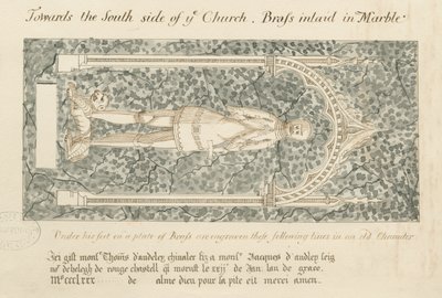 Audley Monumenten - "Thomas de Audley": pen- en wasttekening, nd [?19e eeuw] door John Robert Fernyhough