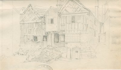 Uttoxeter Stad - [Biermagazijn]: potloodtekening, nd [?midden 19e eeuw] door John Robert Fernyhough