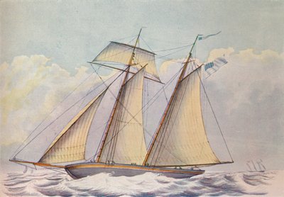 Amerikaanse Topsail Schooner, 1825 door John Rogers