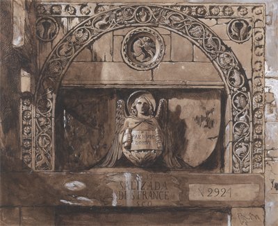 Deurkop van het Palazzo Contarini della Porta di Ferro door John Ruskin