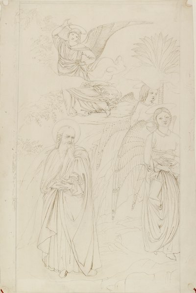 Tekening van Abraham die Afscheid Neemt van de Engelen van Benozzo Gozzoli door John Ruskin