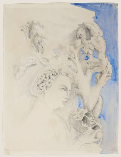 Gevel van het Dogenpaleis, Venetië - Hoofd van Adam, c.1845 door John Ruskin