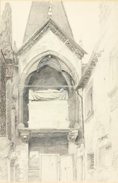Het graf van Cangrande I della Scala, Verona, 28 mei - 29 juni 1869 door John Ruskin