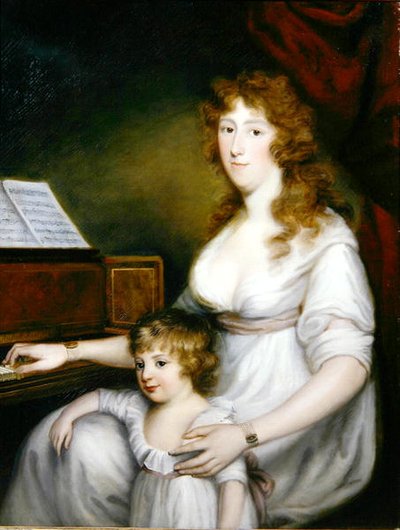 Portret van een Dame met haar Kind door John Russell