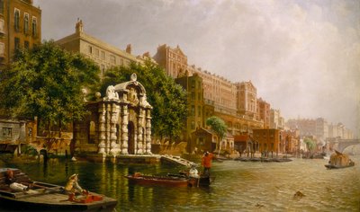 York Water Gate en de Adelphi vanaf de rivier door John Scorrer O