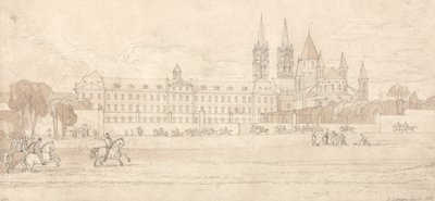 Abbaye aux hommes, Caen door John Sell Cotman