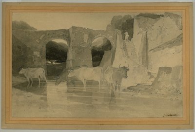 Brug en koeien, c.1803-04 door John Sell Cotman