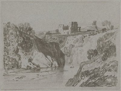 Kasteel Boven een Rotsachtige Kloof door John Sell Cotman