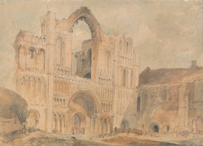 Castle Acre Priory, Norfolk, westgevel door John Sell Cotman