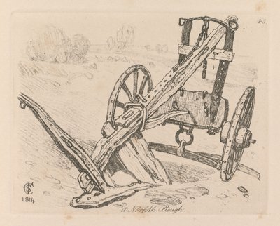 Liber Studiorum: Plaat 43, Een Norfolk Ploeg, 1814 door John Sell Cotman