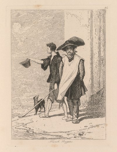 Liber Studiorum: Plaat 45, Franse Bedelaars door John Sell Cotman