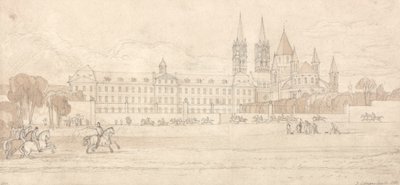 Militaire School en Abdijkerk van St. Stephen in Caen door John Sell Cotman