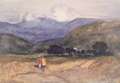 Berglandschap met Figuren door John Sell Cotman