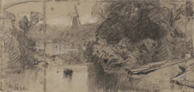 Rivierlandschap, waarschijnlijk bij Thorpe, Norfolk door John Sell Cotman