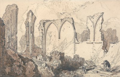 Ruïne achter de Vrije School, Thetford, Suffolk door John Sell Cotman