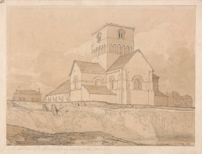 Zuidoostelijk uitzicht op de kerk van Lery, nabij Pont-de-l