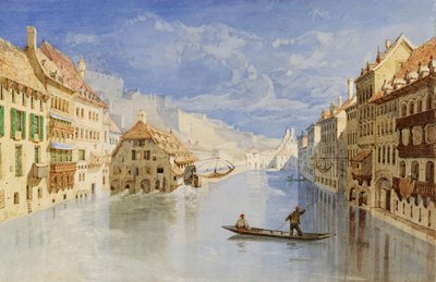 De citadel boven Namen, België, gezien vanaf de Samber door John Sell Cotman
