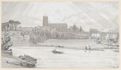 De stad Beccles gezien vanaf de brug, Suffolk door John Sell Cotman