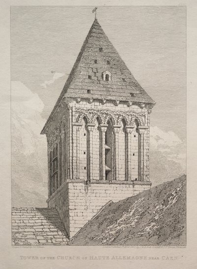 Toren van de Kerk van Haute Allemagne bij Caen door John Sell Cotman