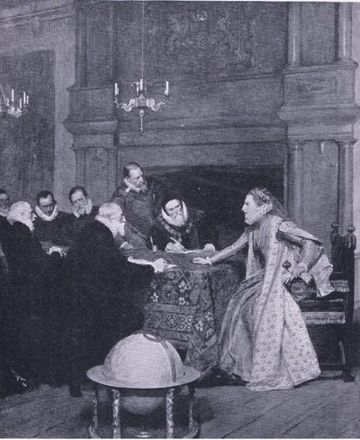 "De vloot van de koning van Spanje is op zee", uit Cassells History of the British People uitgegeven door de Waverley Book Company, ca. 1950 (litho) door John Seymour Lucas