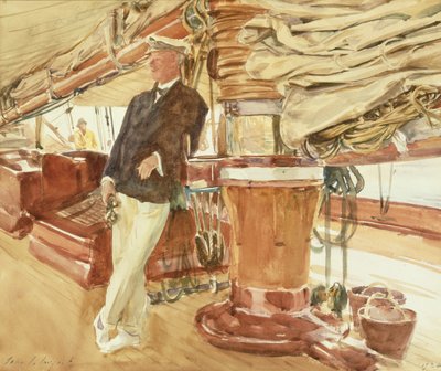 Kapitein Herbert M. Sears aan dek van de schoener Yacht Constellation door John Singer Sargent