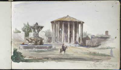 Landschap met Figuren, Templum Vestas, Rome, 9 Apr 1869 door John Singer Sargent