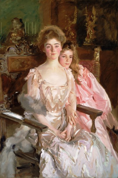Mevrouw Fiske Warren (Gretchen Osgood) en Haar Dochter Rachel door John Singer Sargent
