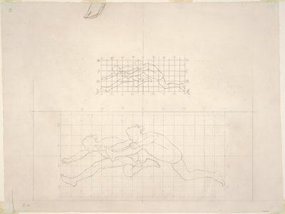 Studies voor twee klassieke mannelijke figuren die springen door John Singer Sargent