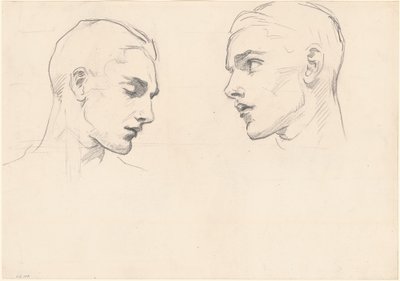 Studies van een mannenhoofd, ca. 1875 door John Singer Sargent